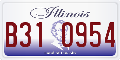 IL license plate B310954