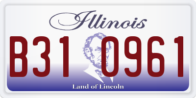 IL license plate B310961