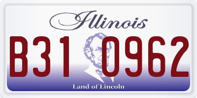 IL license plate B310962
