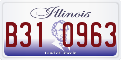 IL license plate B310963