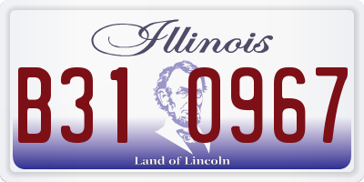 IL license plate B310967