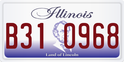 IL license plate B310968