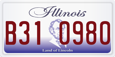 IL license plate B310980