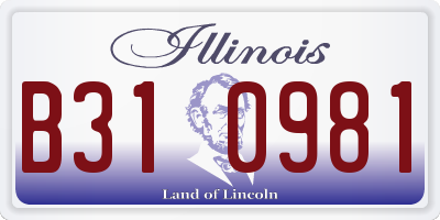 IL license plate B310981