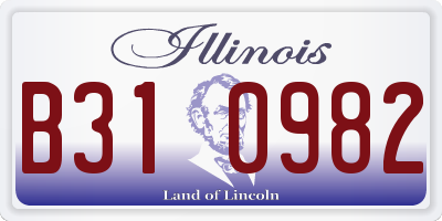 IL license plate B310982