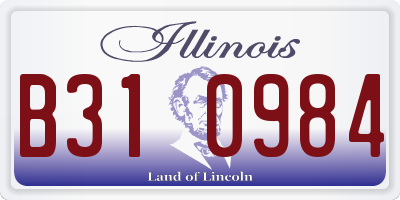 IL license plate B310984
