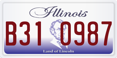 IL license plate B310987