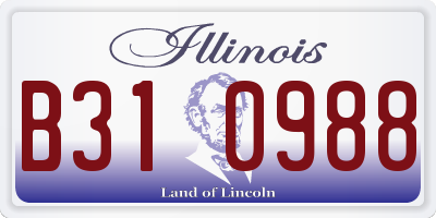 IL license plate B310988