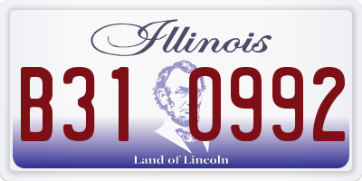 IL license plate B310992