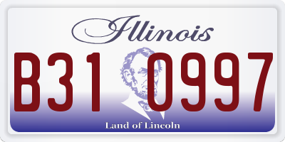 IL license plate B310997