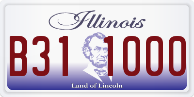 IL license plate B311000