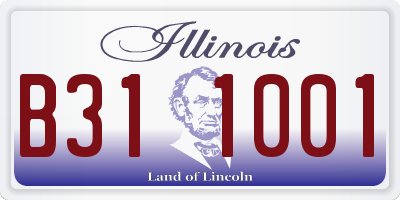 IL license plate B311001