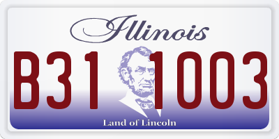 IL license plate B311003