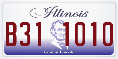 IL license plate B311010