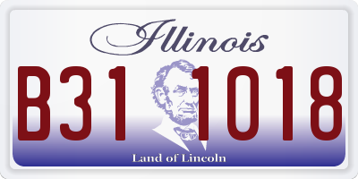 IL license plate B311018
