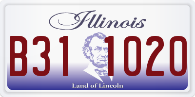 IL license plate B311020