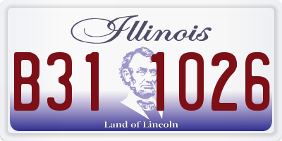 IL license plate B311026