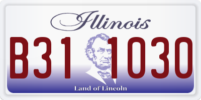 IL license plate B311030