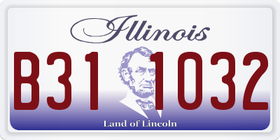 IL license plate B311032