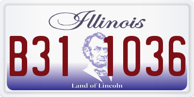 IL license plate B311036