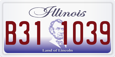 IL license plate B311039