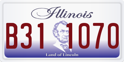 IL license plate B311070