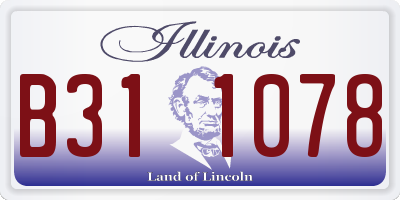 IL license plate B311078