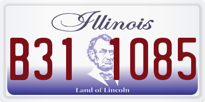 IL license plate B311085