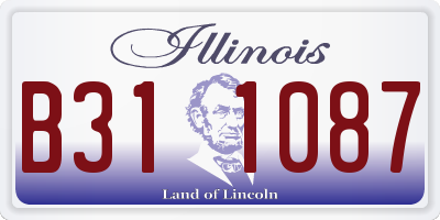 IL license plate B311087