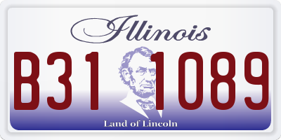 IL license plate B311089