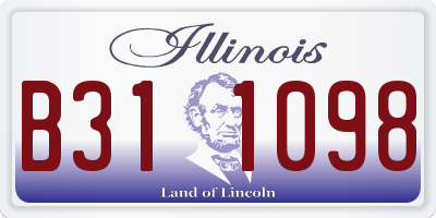 IL license plate B311098