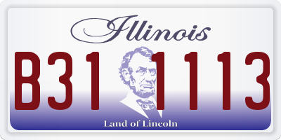 IL license plate B311113