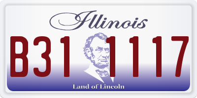 IL license plate B311117