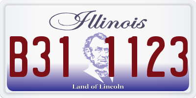 IL license plate B311123