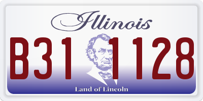 IL license plate B311128