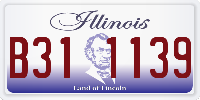 IL license plate B311139