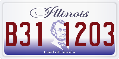 IL license plate B311203