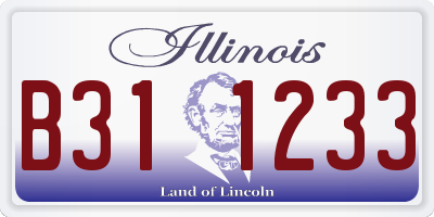 IL license plate B311233