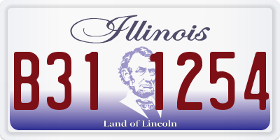 IL license plate B311254