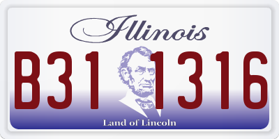 IL license plate B311316