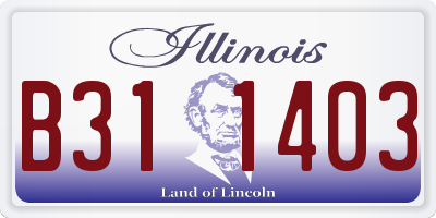 IL license plate B311403
