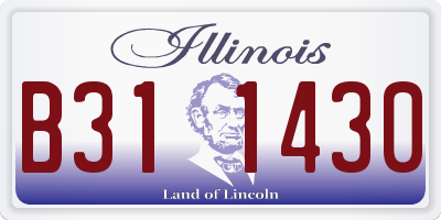 IL license plate B311430