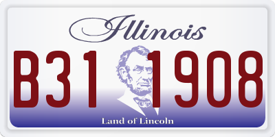 IL license plate B311908