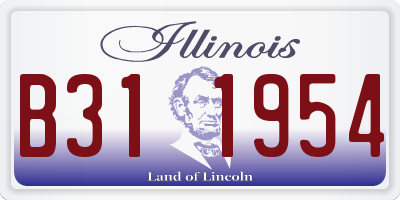 IL license plate B311954