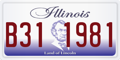 IL license plate B311981