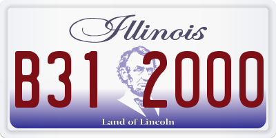 IL license plate B312000