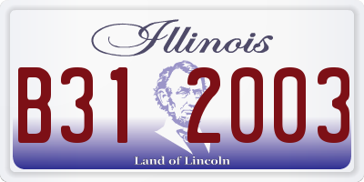 IL license plate B312003