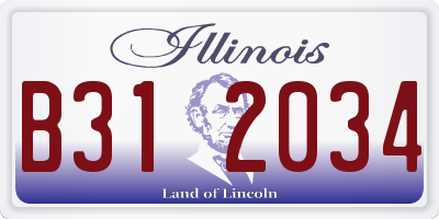 IL license plate B312034