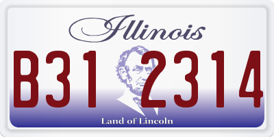 IL license plate B312314