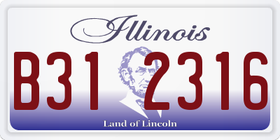 IL license plate B312316